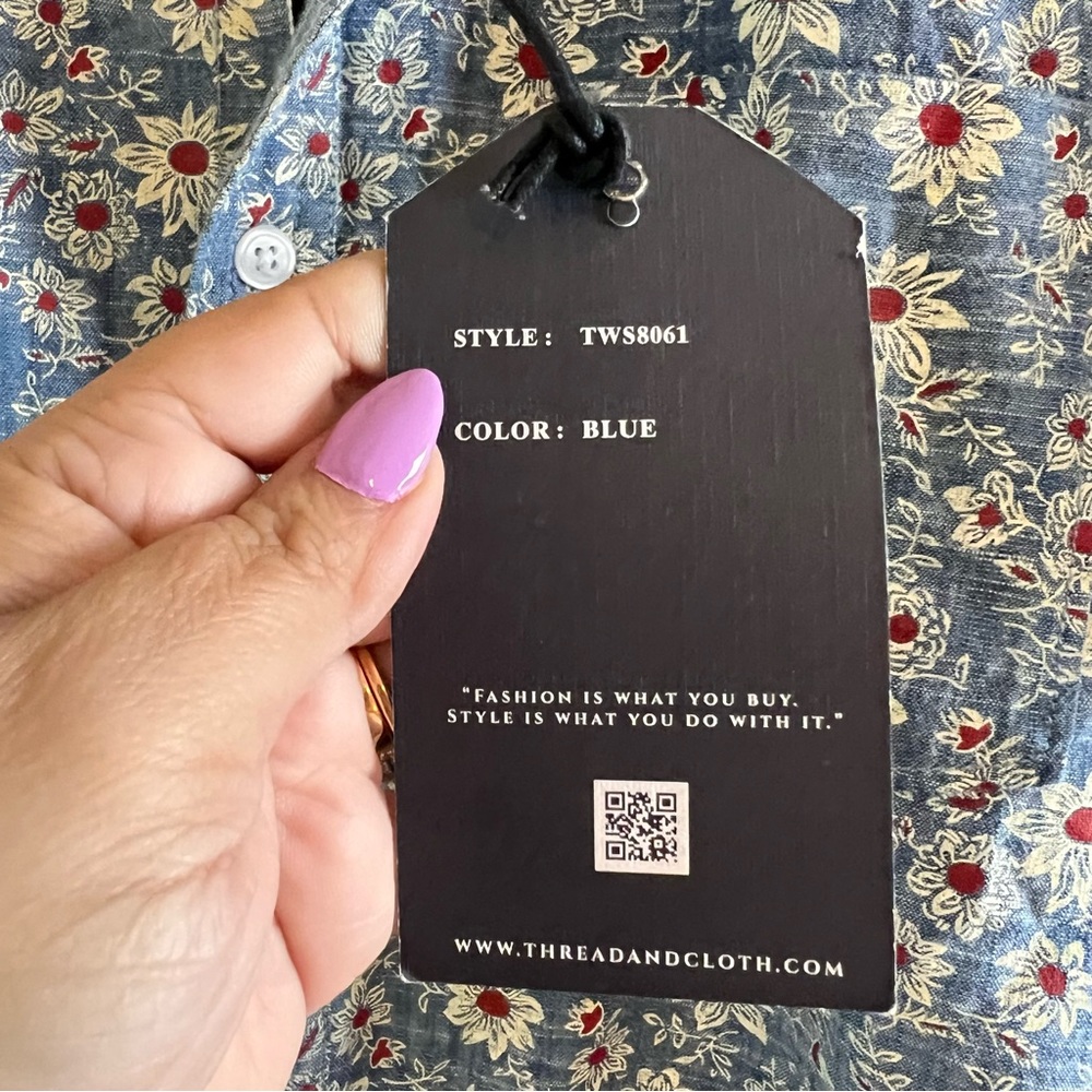 Thread & Cloth Floral Button Down Shirt Size Medium NWT - Picture 6 of 9